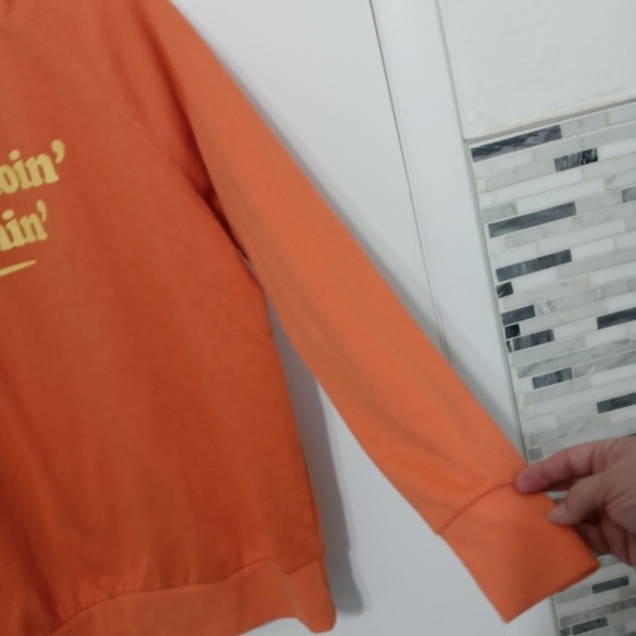 My Style Long Sleeve Orange " BUSY DOIN' NOTHIN' PULLOVER SWEATSHIRT LG - Picture 3 of 6
